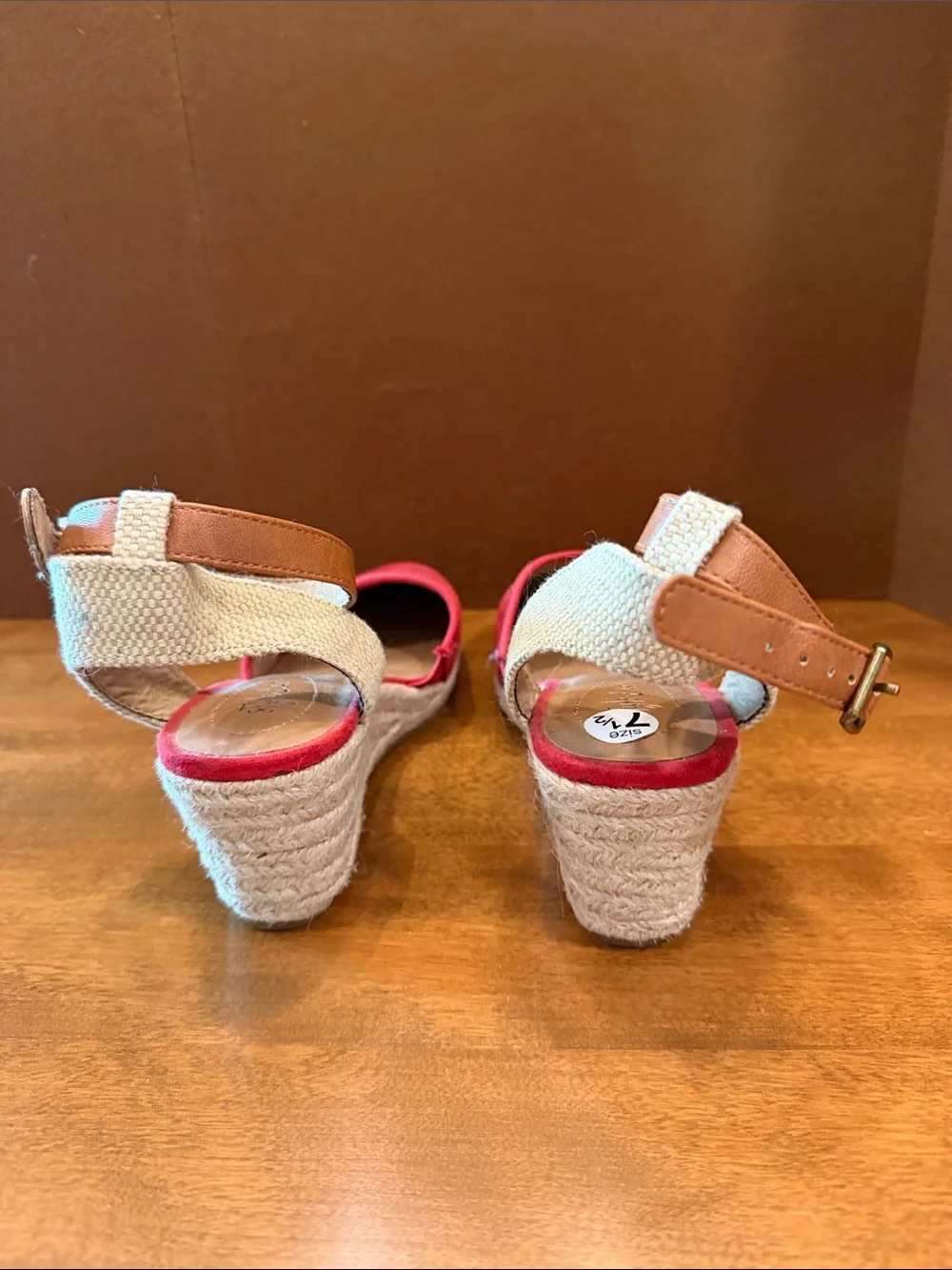 Style & Co. Coral Pink Espadrille Wedge Sandals with Ankle Strap
